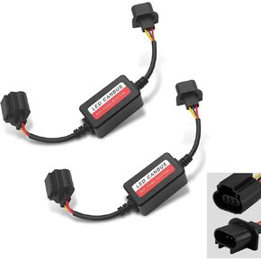 2 PCS Car H13/9008 LED Light Decoder, LED Light Systems Anti Flicker Harness Error Code Canceler, High Power LED Light Decoder Driver, Unviersal for Cars Bulb Modification Adaptor (Black)