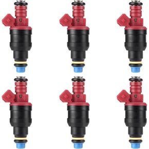 Fuel Injectors Set of 6 Compatible with Mazda 1993-1994 Navajo 1997 B4000 Compatible with Ford 1993-1996 Ranger Explorer 1996 Aerostar 4.0L V6 Replace# 0280150931 822-12111 4Holes