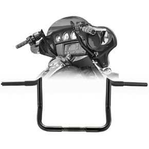 1-1/4 inch Fat Black Meathook Monkey Bagger 14 inch Rise Ape Handlebar for 1996 To 2023 Harley Touring Electra Glide Street Glide Ultra Classic Tri-glide Models With Batwing Fairing