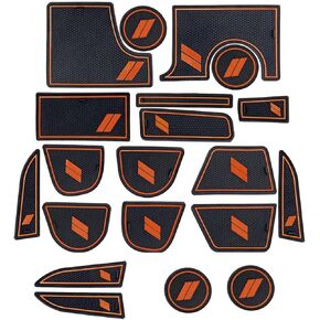 for Dodge Charger Accessories 2015-2023 Anti Dust Cup Holder Inserts, Door Pocket Liners, Center Console Liner Mats Premium Custom Interior 22pcs Set,Pink Trim