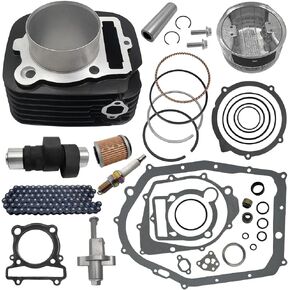 Camshaft & 83mm Cylinder Piston Complete Gasket Top End Rebuild Kit Compatible with Yamaha Warrior 350 Raptor 350 Bruin 350 1987-2006 Black