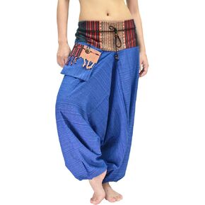 Harem Pants for Women and Men Traditional Loose Plus Size 100% Cotton Bohemian Style