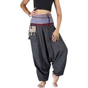 Harem Pants for Women and Men Traditional Loose Plus Size 100% Cotton Bohemian Style in Saudi Arabia