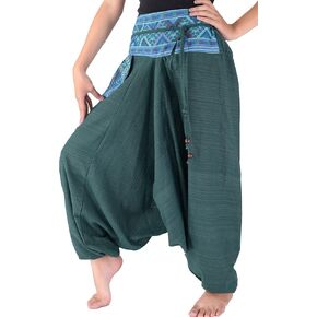Harem Pants for Women and Men Traditional Loose Plus Size 100% Cotton Bohemian Style