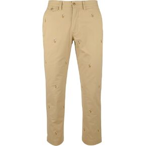 Men's Allover Polo Pony Embroidered Stretch Chino Pants 33Wx32L