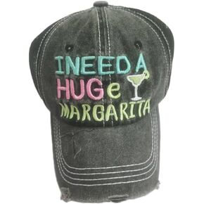 Funny Unique Womens Baseball Cap Distressed Vintage Embroidered Patch Hat CCC Ponytail Cap Ponycap Trucker Hat Baseball Hat Dad Hat Gift(I Need Huge Margarita Ponycap)