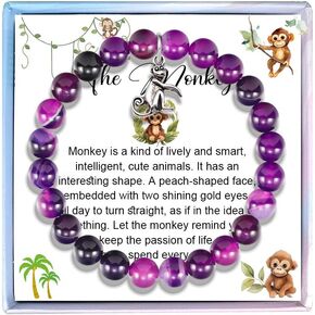 Funny Monkey Bracelet for Women Monkey Gifts for Monkey Lover Monkey Charm Jewelry Inspirational Animal Gifts for Women