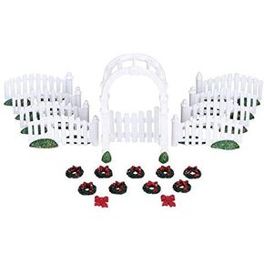 Lemax Village Collection Plastic Arbor & Picket Fences with Decorations Set of 20# 04233