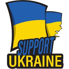 Car Bumper Sticker Magnet Sign - 5x4 in. Refrigerator Tool Box Magnets for Support Ukraine Flag