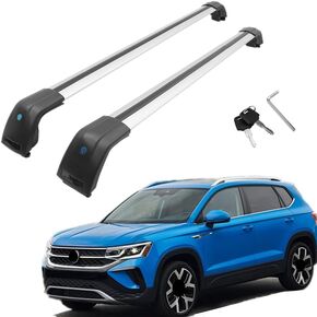 MotorFansClub حامل سقفي عبر القضبان صالح ل Volkswagen VW Taos 2020 2021 2022 حامل سقفي السكك الحديدية الناقل عبر القضبان رفوف الأمتعة in Kuwait