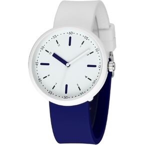 Women's Men's Casual Sports Watch Easy Read Dial Waterproof Analog Quartz Watches with Colorful Rubber Silicone Band for Women Men