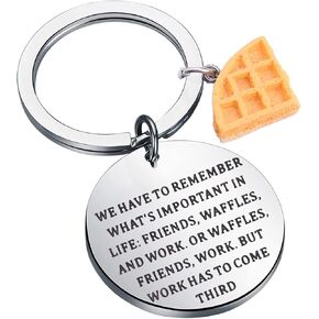 LQRI Funny Park TV Show Gift Movie Friends Waffles Work Quote Keychain TV Show Fans Graduation Gift