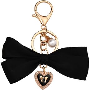Pearl Bow Keychain Charm for Purse Bag Handbag Bowknot Keychain Charm for Car Keys Charms with Bow Knot Charms