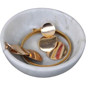 CraftsOfEgypt Jewelry Tray - Real Marble Jewelry Dish - Ring Holder - Decorative Key Bowl - Home Decor Wedding Gift