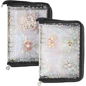 Travel Jewelry Organizer Book Clear Earring Storage Case Transparent Jewelry Organizer Storage Case (Light blue, Set Pack of 2 Jewelry books)