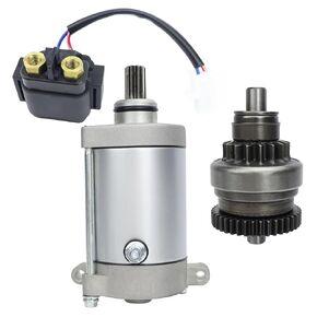 18759 Starter Motor Compatible with Yamaha Grizzly 600 YFM600 595cc 1998 4WV-81890-00-00, 4WV-15570-01-00, 1998 Grizzly 600 Starter with Bendix & Relay, Starter for 1998 Grizzly 600