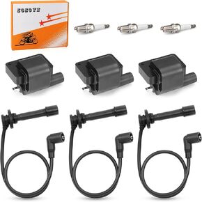 Ignition Coil + Spark Plug & Cap Wire Kit for Kawasaki KAF820 KAT820 Mule PRO-FX PRO-FXR PRO-FXT 2015-2023