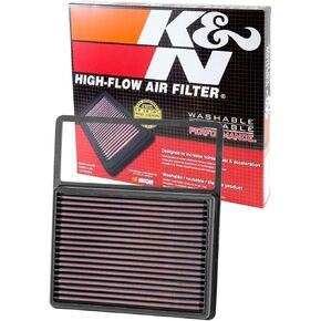 K&N High-Flow Original Lifetime Engine Air Filter: Increase Power & Acceleration, Washable, Premium, Replacement Car Air Filter: Compatible with 2013-2019 Ford/Lincoln (Fusion, MKZ Hybrid), 33-5001