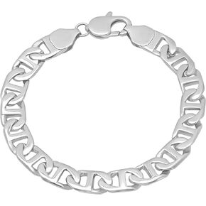Men's Stainless Steel Silver-Tone 8.5" Flat Mariner Link Chain Bracelet