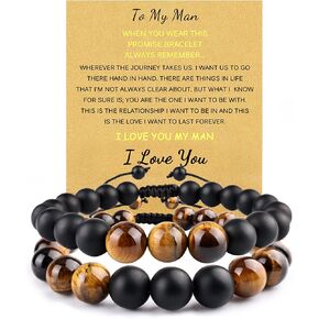 Valentines Day Gifts for Boyfriend To My Boyfriend Bracelet Gifts for Him Men Valentines Card Presents for Boyfriend Engraved Gifts for Men