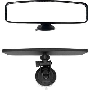 12 Inch Car Rearview Mirror with Suction Cup, Convex Wide-Angle HD Inside Car Rearview Mirror, Anti-Glare Reduces Blind Spots, 360 Degree Adjustable, For Boats, Ships, Trucks, SUVs, Vans