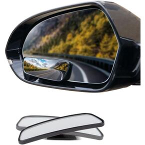 True Line Automotive 2 Pack Blind Spot Car Mirror - Rectangular Car Blind Spot Mirror with Adjustable 360° View - Car Mirror Blindspot Mirror, Universal Fit, Wide Angle, Blindspot Mirror for Car