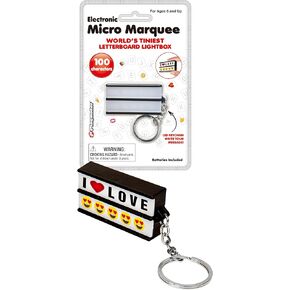 World's Tiniest LED Marquee Sign - Keychain, 100 Characters, Lights Up