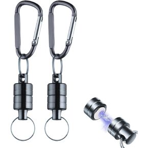 Quick Release Keychain,Super Strong Magnetic Key Holder for Car Key Fly Fishing Bags,Hook Hangers Gray (2)