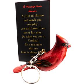 Cardinal Keychain I Am Always With You Acrylic Key Ring Memorial Bereavement Gift Set with Card