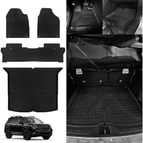 سجادات أرضية Naibeve لسيارة Honda Passport 2019-2023 2024 - جميع الأحوال الجوية لسيارة Honda Passport سجادة أرضية XPE بطانات سجادة البضائع الأمامية والخلفية والملحقات الداخلية المقاومة للماء in Kuwait