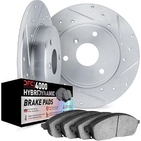 Dynamic Friction Company Front Brakes Pads and Rotors Kit| Front Brakes Rotors| HybriDynamic Front Rotors and Brake Pads Kit| Brake Kit| Fit 2005-2015 Smart Fortwo
