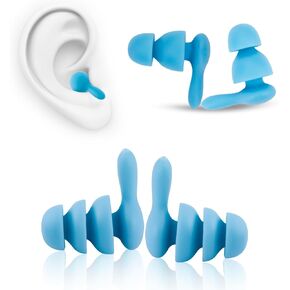 2 Pair Ear Plugs for Sleeping Noise Canceling, Soft Reusable Waterproof Silicone Earplugs Noise Reduction Earplug for Sleeping Swimming Work Concerts, 2 Sizes