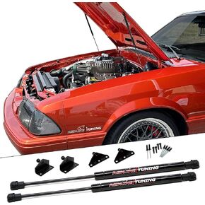 Redline Tuning 21-11012-02 Hood QuickLIFT Plus System Compatible with Ford Mustang & Mercury Capri 1979-1998 (All Black Components)