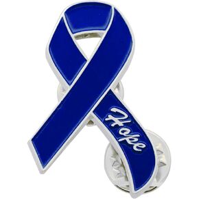 Awareness Enamel Ribbon Hope Pin with Double Clutch Back - More Sturdy - Nickel and Silver Plated Ribbon Pin