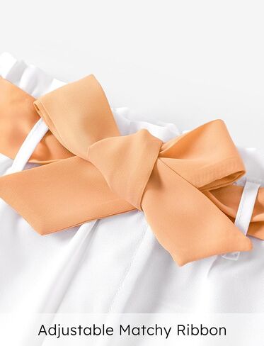 باتبات طفل الفتيات ملابس الصيف 2 قطعة بلا أكمام تانك الأعلى مع مطوي تنحنح و Bowknot بنطال ذو قصة أرجل واسعة الملابس مجموعة in Kuwait