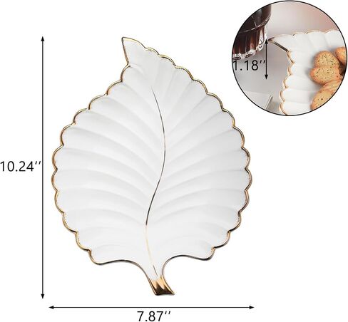 VanEnjoy Candy Dishes Decorative, Key Bowl for Entryway Table, Green Ceramic Bowl Decorative, Decorative Bowl for Keys, Leaf Jewelry Plate Tray in Kuwait