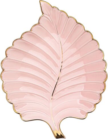 VanEnjoy Candy Dishes Decorative, Key Bowl for Entryway Table, Green Ceramic Bowl Decorative, Decorative Bowl for Keys, Leaf Jewelry Plate Tray in Kuwait
