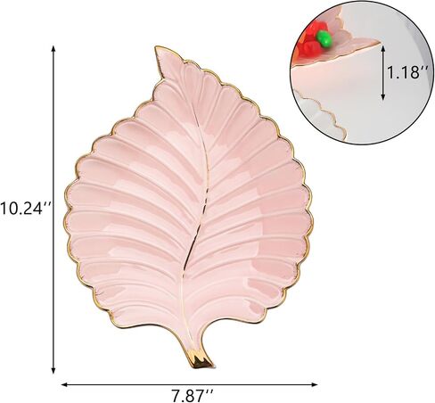 VanEnjoy Candy Dishes Decorative, Key Bowl for Entryway Table, Green Ceramic Bowl Decorative, Decorative Bowl for Keys, Leaf Jewelry Plate Tray in Kuwait