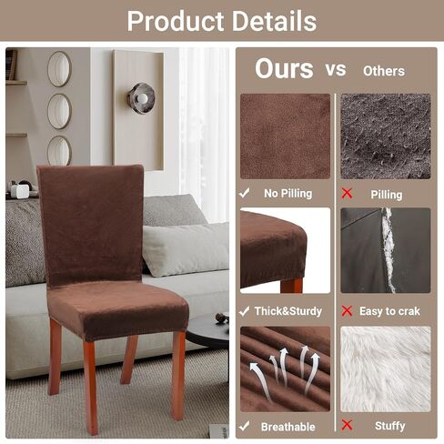 Dining Chair Covers Set of 4, 4pcs Gray Removable Soft Chair Seat Covers, Washable Stretch Universal Chair Protectors Covers Large Slipcovers for Home Kitchen Hotel Banquet Ceremony Decor in Kuwait