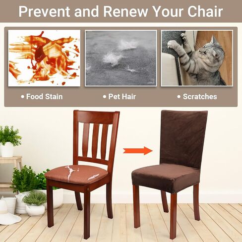 Dining Chair Covers Set of 4, 4pcs Gray Removable Soft Chair Seat Covers, Washable Stretch Universal Chair Protectors Covers Large Slipcovers for Home Kitchen Hotel Banquet Ceremony Decor in Kuwait
