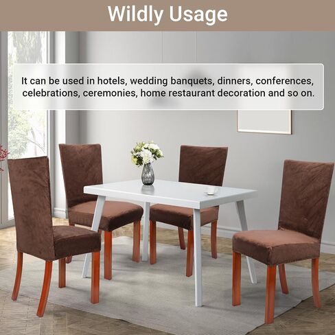 Dining Chair Covers Set of 4, 4pcs Gray Removable Soft Chair Seat Covers, Washable Stretch Universal Chair Protectors Covers Large Slipcovers for Home Kitchen Hotel Banquet Ceremony Decor in Kuwait