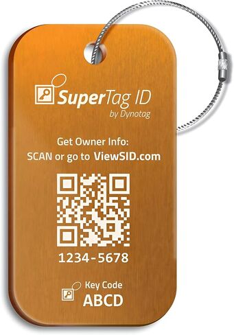 Dynotag® Sentry Series شبكة معدنية صلبة ممكّنة لبطاقة تعريف الأمتعة الذكية + حلقة فولاذية، ث. DynoIQ™ وخدمة الاسترداد مدى الحياة (الفولاذ المصقول والفولاذ المقاوم للصدأ) in Kuwait