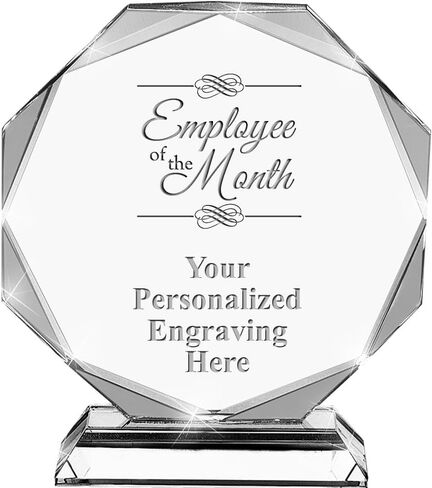 10 Years of Service Crystal Awards, 6.75" Custom Years of Service Award with Engraving Included Prime in Saudi Arabia