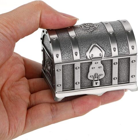 Hipiwe Vintage Red Treasure Chest Box Small Jewelry Trinket Box Organizer Keepsake Ring Earrings Box for Valentine Wedding Christmas Birthday Gift for Women Girls, Red Small in Kuwait