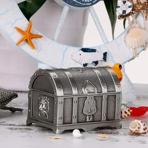 Hipiwe Vintage Red Treasure Chest Box Small Jewelry Trinket Box Organizer Keepsake Ring Earrings Box for Valentine Wedding Christmas Birthday Gift for Women Girls, Red Small in Kuwait