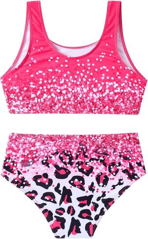 Girls 3 Piece Swimsuit Cute Bikini Bathing Suit Quick Dry Swimwear Sun Protection Cover-Up Sets 5-12 Years in Kuwait