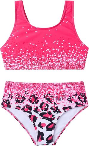 Girls 3 Piece Swimsuit Cute Bikini Bathing Suit Quick Dry Swimwear Sun Protection Cover-Up Sets 5-12 Years in Kuwait