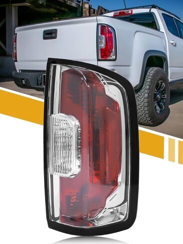 Tail Light Assembly Compatible with GMC Canyon 2015-2022 (Terrain,Denali,Base,SL,SLE,SLT), Halogen Rear Lamp for 84916710 84328813 GM2801273, Red+Clear Lens W/Bulbs, Right Passenger Side in Kuwait