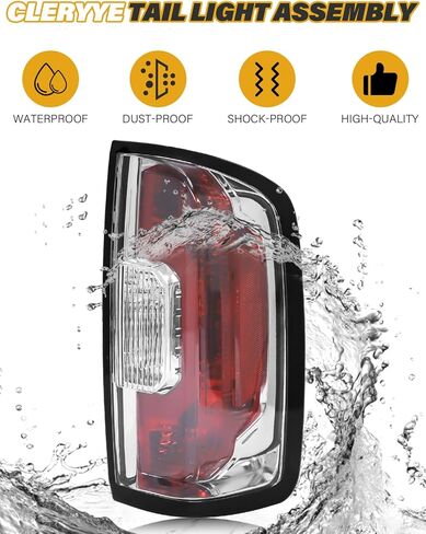 Tail Light Assembly Compatible with GMC Canyon 2015-2022 (Terrain,Denali,Base,SL,SLE,SLT), Halogen Rear Lamp for 84916710 84328813 GM2801273, Red+Clear Lens W/Bulbs, Right Passenger Side in Kuwait