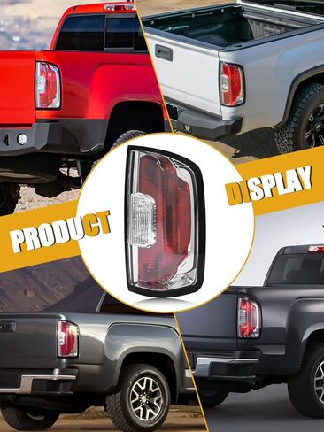 Tail Light Assembly Compatible with GMC Canyon 2015-2022 (Terrain,Denali,Base,SL,SLE,SLT), Halogen Rear Lamp for 84916710 84328813 GM2801273, Red+Clear Lens W/Bulbs, Right Passenger Side in Kuwait